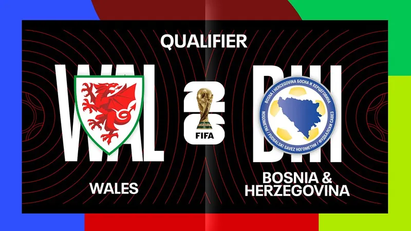 Cầu thủ Bosnia & Herzegovina tung cú sút mạnh vào khung thành Wales